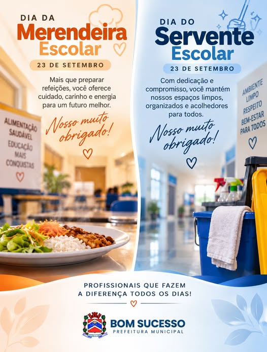 Dia da Merendeira Escolar e do Servente Escolar – Prefeitura Municipal de Bom Sucesso – PR