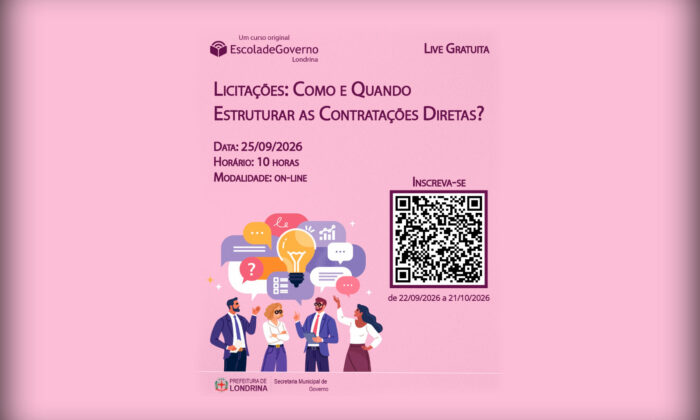 Escola de Governo realiza palestra on-line sobre contratações diretas em licitações