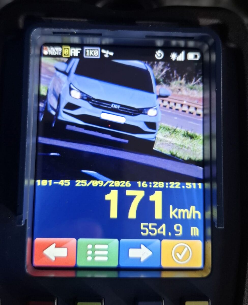Veículo é flagrado a 171 km/h durante fiscalização na PR-323, em Paiçandu – Maringá Post