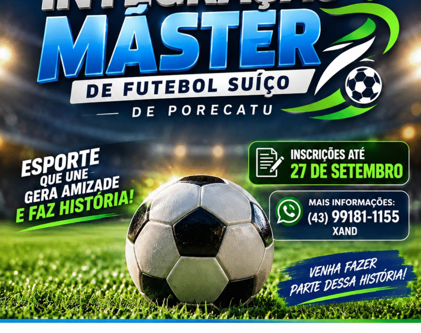 Porecatu anuncia 1º Campeonato Integração Máster de Futebol Suíço