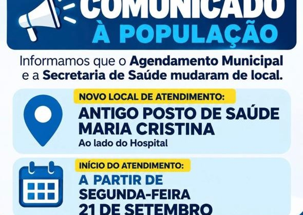 Agendamento Municipal e Secretaria de Saúde passam a atender em novo endereço