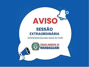 Sessão Extraordinária nesta quinta vai debater e votar dois projetos de lei provenientes do Poder Executivo